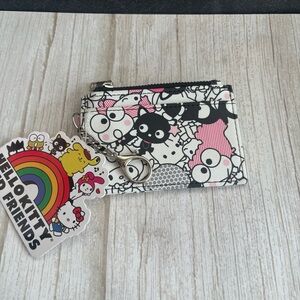 Hello Kitty Pink & Black Card Holder with Key Clip